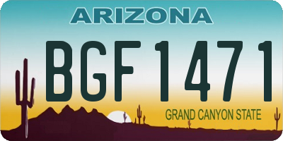 AZ license plate BGF1471