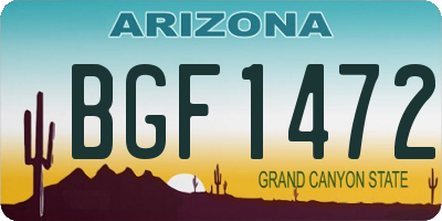 AZ license plate BGF1472