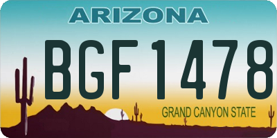 AZ license plate BGF1478