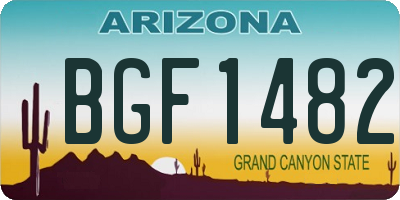 AZ license plate BGF1482