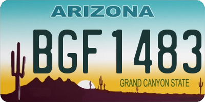 AZ license plate BGF1483