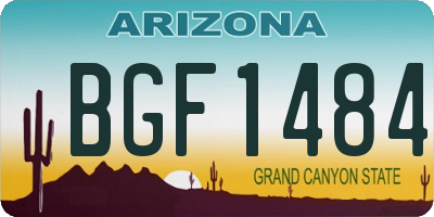 AZ license plate BGF1484