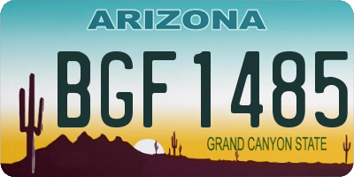 AZ license plate BGF1485