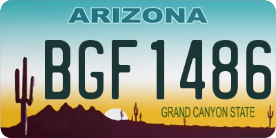 AZ license plate BGF1486
