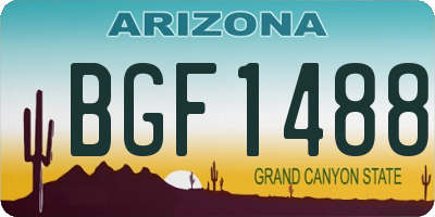 AZ license plate BGF1488