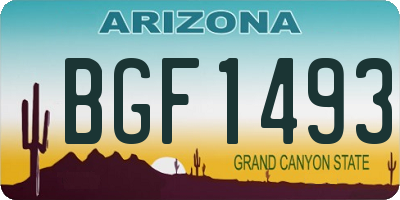 AZ license plate BGF1493