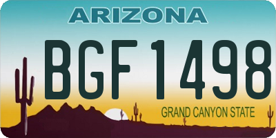 AZ license plate BGF1498