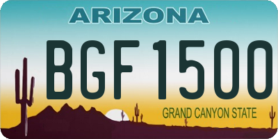 AZ license plate BGF1500