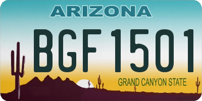 AZ license plate BGF1501