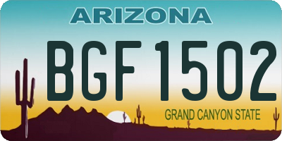 AZ license plate BGF1502