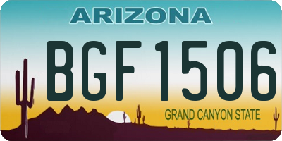 AZ license plate BGF1506