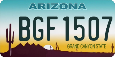 AZ license plate BGF1507