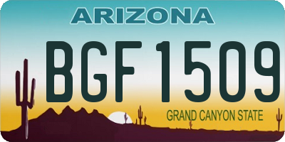 AZ license plate BGF1509