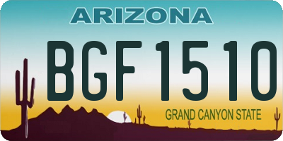 AZ license plate BGF1510