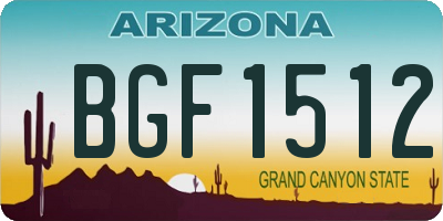 AZ license plate BGF1512
