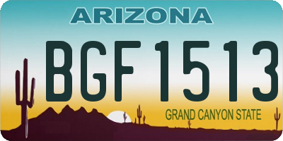 AZ license plate BGF1513