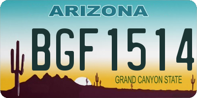AZ license plate BGF1514