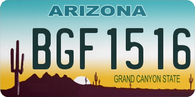 AZ license plate BGF1516