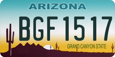 AZ license plate BGF1517