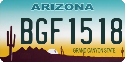 AZ license plate BGF1518