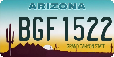 AZ license plate BGF1522