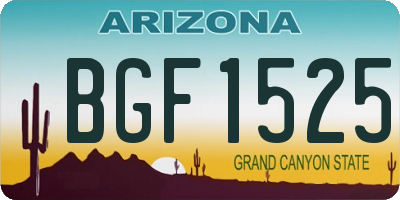 AZ license plate BGF1525
