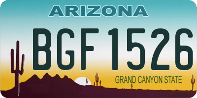 AZ license plate BGF1526
