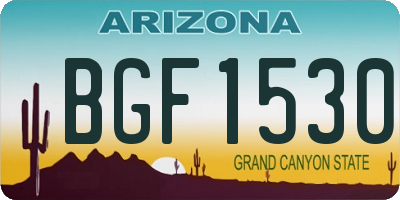 AZ license plate BGF1530