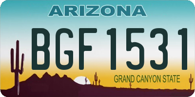 AZ license plate BGF1531