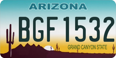 AZ license plate BGF1532