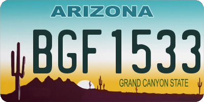 AZ license plate BGF1533