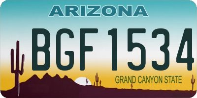AZ license plate BGF1534