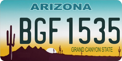 AZ license plate BGF1535