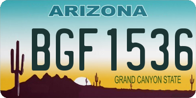 AZ license plate BGF1536