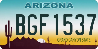 AZ license plate BGF1537