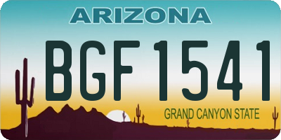AZ license plate BGF1541