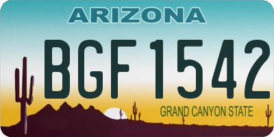 AZ license plate BGF1542