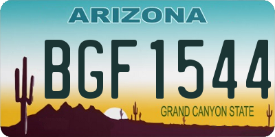 AZ license plate BGF1544