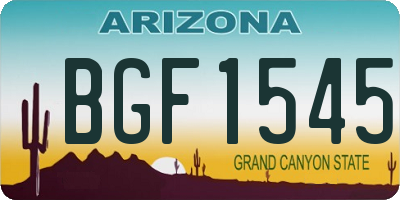 AZ license plate BGF1545