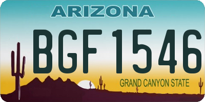 AZ license plate BGF1546