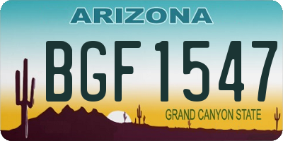 AZ license plate BGF1547