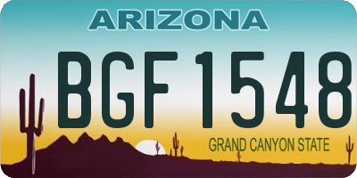 AZ license plate BGF1548