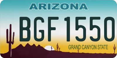 AZ license plate BGF1550