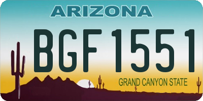 AZ license plate BGF1551