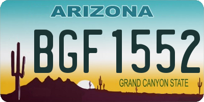 AZ license plate BGF1552