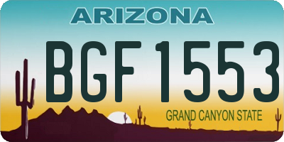 AZ license plate BGF1553