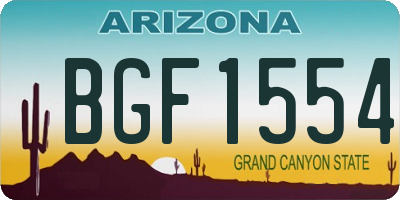 AZ license plate BGF1554