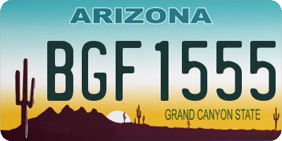 AZ license plate BGF1555