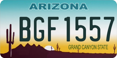 AZ license plate BGF1557