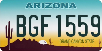 AZ license plate BGF1559